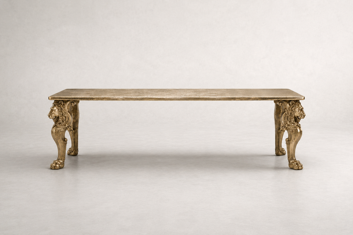 The Lion Table in Brass